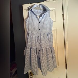 Blue Gingham Sleeveless Dress Perfect for summer!